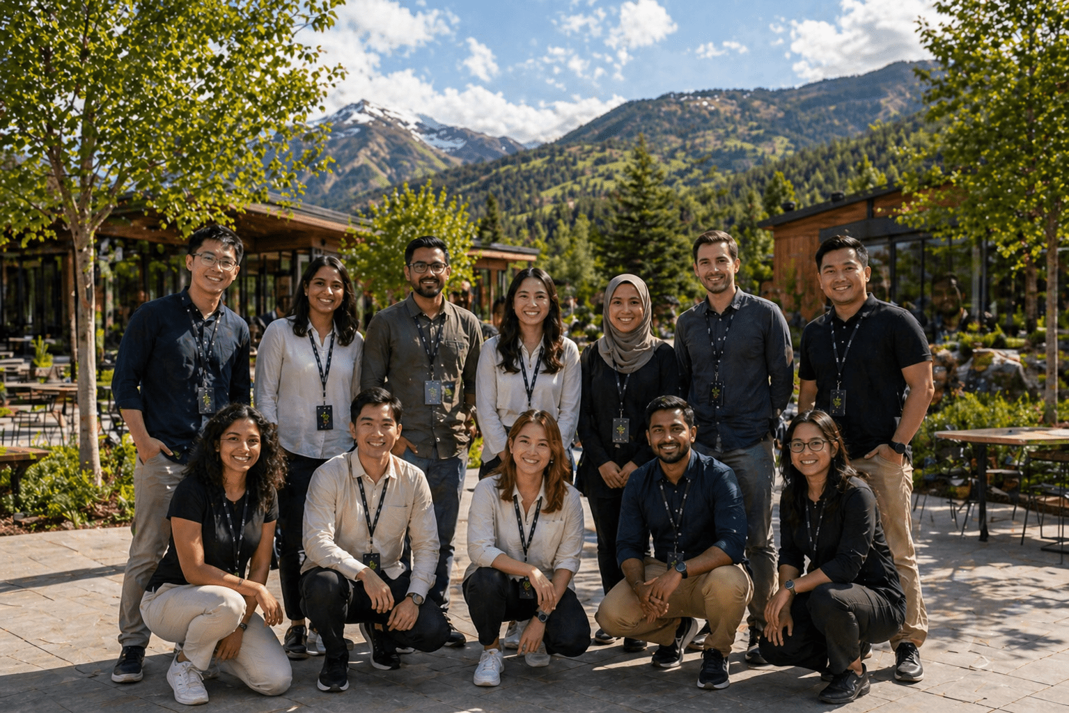 Team retreat at mountain resort